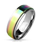Stainless Steel Rainbow Spinner Surgical Steel Ring