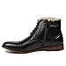 Metrocharm MC123 Men's Cap Toe Lace up Dress Casual Ankle Boot (10.5, Black)