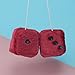 WINOMO 2.8 Inch Red Fuzzy Dice Auto Car Rearview Mirror Hanging Accessories for Car Decoration