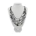 Bocar Newest Multi Layer Chain Crystal Colored Glaze Statement Women Necklace (NK-10061-black)