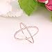 925 Sterling Silver Rose Gold Criss Cross Ring Engagement Wedding Band