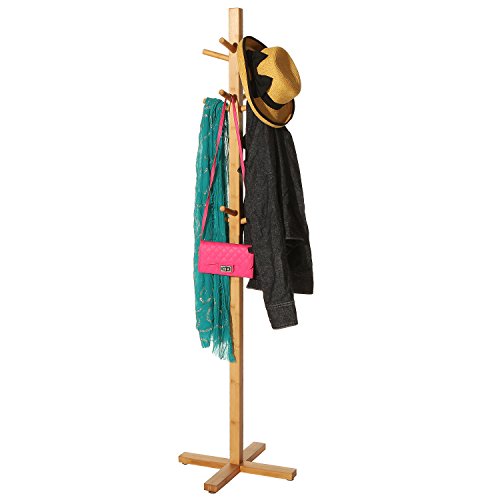 Buy MyGift Entryway Bamboo Wood Garment Rack, Freestanding Coat & Hat