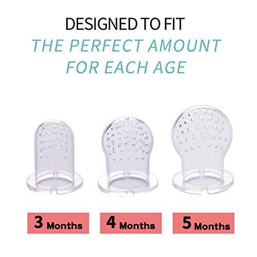 Baby Food Feeder/Fruit Feeder Pacifier(1 Pack) incluing 3pcs BPA-Free Soft Silicone Teethers,2 Pack Baby Feeding Spoons,Infant Fruit Teething Toy - Blue