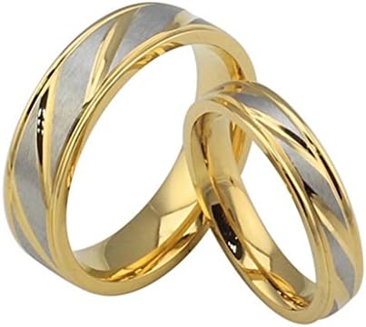 Umiso Men's Ring Stainless Steel Intertwined Two Colors Width 4mm Size 11 Gold Silver