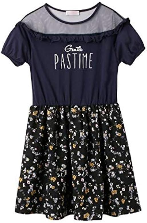 Amazon Nissen ニッセン 胸チュール切替ドッキング ワンピース 女の子 子供服 ジュニア服 女の子 キッズ 紺 160 ワンピース チュニック 通販