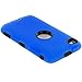 Deluxe Blue 3 part Hard Skin Case Cover compatible with Ipod Touch 4Th Gen