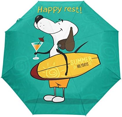 Automatic Umbrella Cute Cartoon Dog Windproof Compact Folding travel Umbrellas