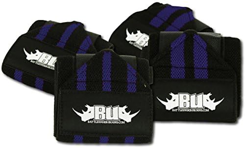 Battle Underground 12 inch Wrist Wrap Combo | Regular And Heavy | 2 Pairs | Great For Crossfit, Weightlifting, and Powerlifting | Men and Women (Purple)