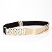 Women Elastic Mirror Metal Waist Belt Metallic Waistband