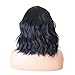 RONGDUOYI Synthetic Fiber Hair Wigs 2021 Fashion Brazilian Hair Short Bob Wave Wigs Synthetic Lace Front Wigs Black Color Heat Resistant Synthetic Hair Wigs (12inch lace front wig)