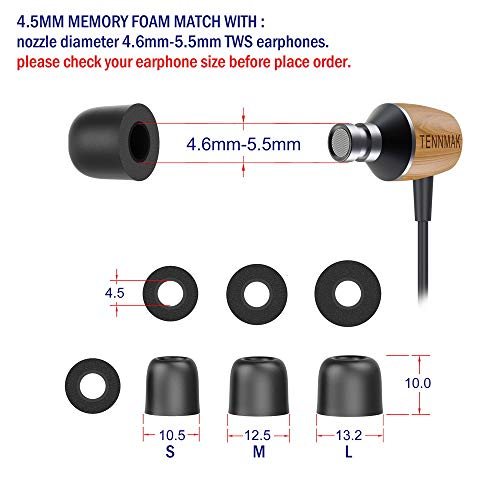 TENNMAK 12pcs Ultra Strong Earphone Memory Foam Eartips Tips Earpads Earbud Tips Mushroom Foam Tips Suit for 4.5-7mm Nozzle in-Ear Earphones with Storage Box (4.5mm-Small/Middle/Large) - Thumbnail 2
