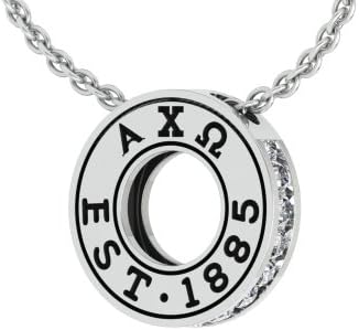 Greek StarAlpha Chi Omega Eternity Silver Charm Necklace with a 18" Silver Chain (ACO-P011)
