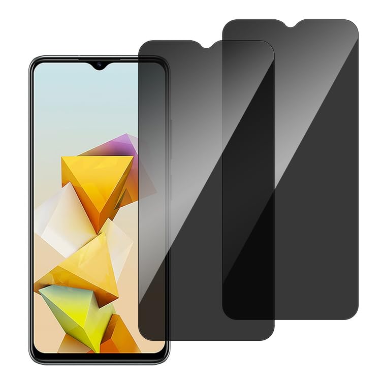 chejuza Privacy Screen Protector for ZTE Blade A73 5 g [2 Pieces], 9H Hardness, Full Coverage Anti Spy Tempered Glass, HD Screen Protector