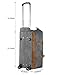 Kattee Luggage Rolling Duffel Bag Leather Trim Canvas Wheeled Carry-on Travel Bag 50L (Dark Gray)