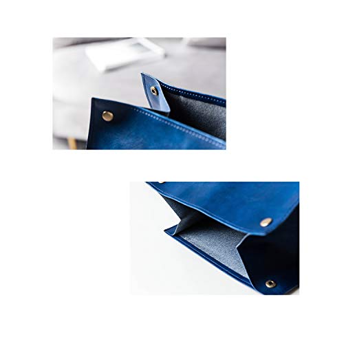 MDZF SWEETHOME PU Leather Tissue Box Cover Facial Tissue Box Holder Tissue Bag Dispenser for Home, Bedroom, Office, Car or Decoration, Blue - Thumbnail 2