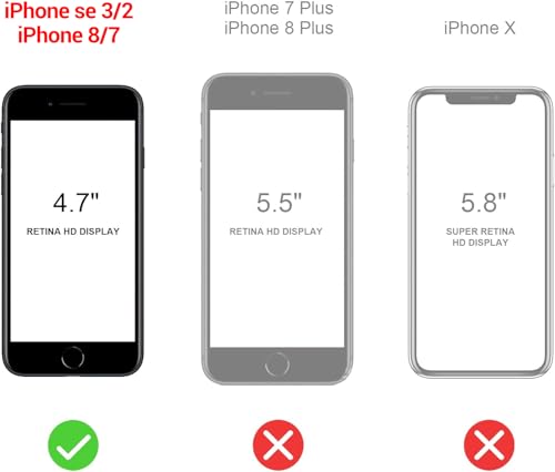 for iPhone SE Case 2022/2020/3rd/2rd,iPhone 8/7 case [Shockproof] [Dropproof] [Military Grade Drop Tested] with Non-Slip Removable Heavy Duty Full Body Phone Case-Black