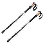 IMAGE® Pair/2pcs Trekking Hiking Sticks Poles Alpenstock Adjustable telescoping Anti Shock Nordic Walking mountaineering (7075 Aluminum Cork grip Ergonomic)
