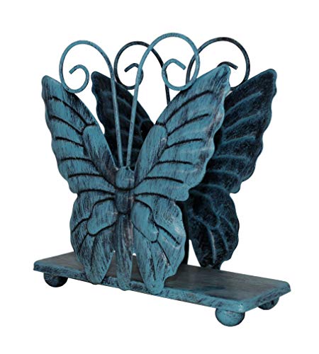 Owlgift Metal Butterfly Shaped Napkin Holder, Tabletop Paper Towel Dispenser, w/Freestanding Tissue Stand, Storage,Turquoise - Thumbnail 4