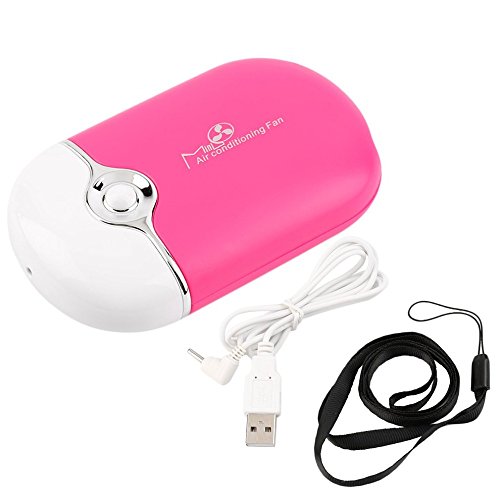 FuriGer Handheld Mini Fan Battery Operated, Personal Portable Fan with USB Rechargeable Battery 2 Modes Operated Cooling Folding Electric Fan for Office Room Outdoor Household Traveling - Pink - Thumbnail 2