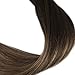 Full Shine Hair Extensions Real Human Hair Tape in Remy Hair Extensions 22 Inch Tape in Hair Extensions Human Hair Balayage Color 1B Dark Roots Fading to 6 and 27 Honey Blonde 50g 20PCS Tape Ins