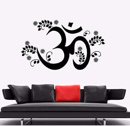mgrlhm Yoga Wall Sticker Om Mantra Yoga Hindu Vinyl Vinyl Wall Decal Living Room Decoration Vedas Talisman Home Bedroom Sticker Mural 70 * 42cm