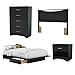 South Shore Step One 4-Piece Bedroom Set Pure Black, Contemporary