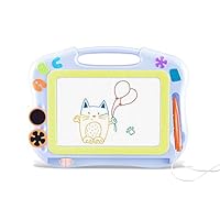 Magnetic Drawing Board for Kids & Toddlers,Purewind Erasable Colorful Magna Doodle Drawing Board Toys for Kids Writing Sketching Pad,Travel Size (Blue)