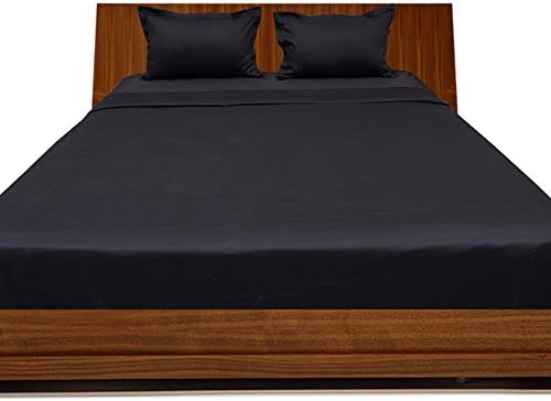 Relaxare Full 300TC 100% Egyptian Cotton Elephant Grey Solid 4PCs WaterBed Sheet Solid (Pocket Size: 10 inches)
