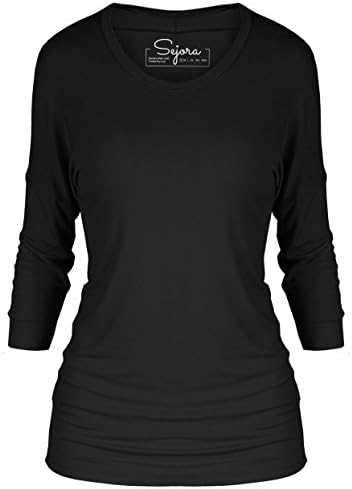 3/4 Long Sleeve Dolman Tunic Top Batwing Shirt – Many Colors & Sizes