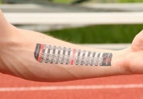PACETAT - Temporary Pacing Tattoo - Mile Splits - Full and Half Marathon Finish Times