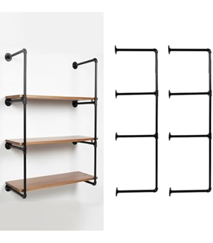 植物棚 industrial (iron shelf) Amazon.com: Industrial Wall Mounted Iron Floating Pipe Shelves