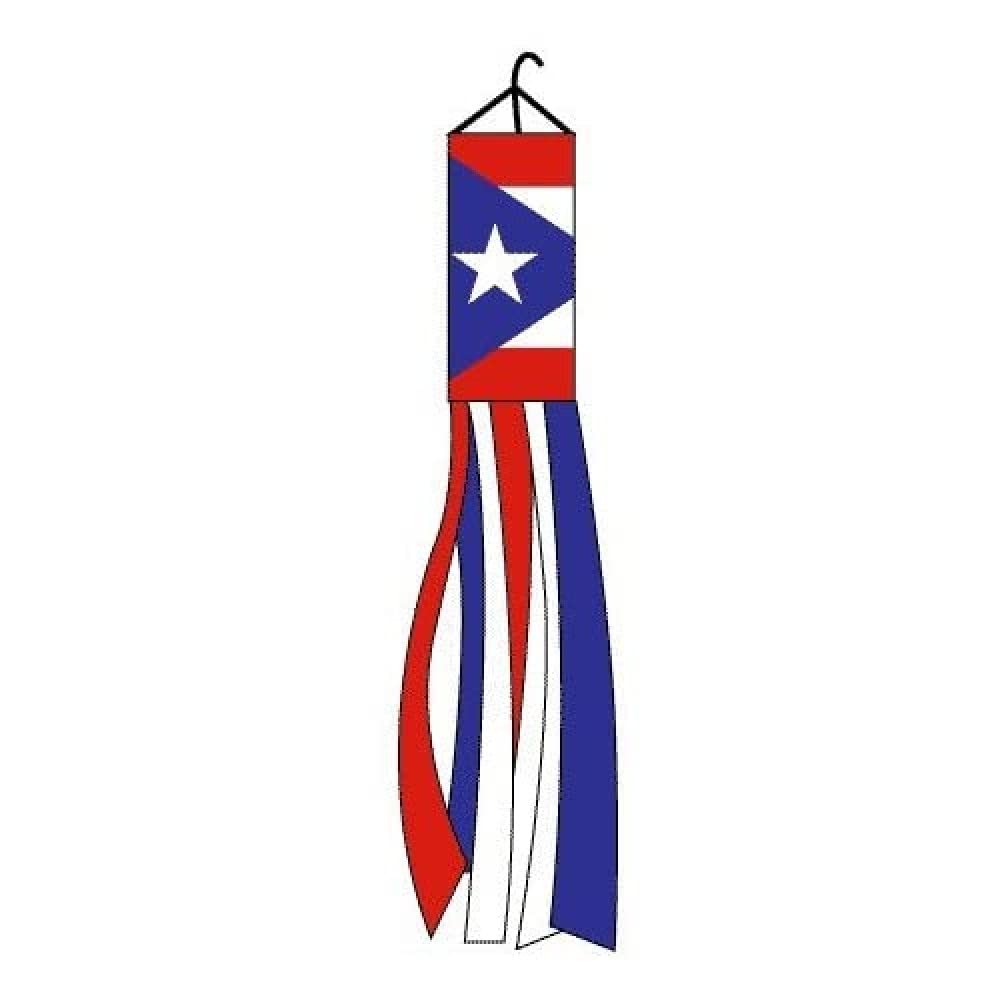 AZ FLAG - Puerto Rico Windsock 5'' - Puerto Rican Wind Sock Flag 100% Polyester 150 cm - 5 Feets