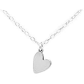 FLYINGTUTU Sterling Silver Tiny Heart Charm Necklace 18"