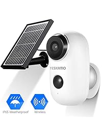 Battery Security Camera Wireless - Solar Powered IP Camera Outdoor 1080P HD Rechargeable Battery Powered WiFi Camera for Home Security, House Video Surveillance System 2 Way Audio Motion Detection