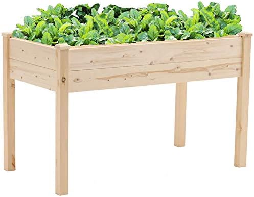 Superday Wooden Raised Garden Bed Planter Kit Patio Elevated Box for Vegetable Flower