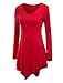 MBJ WT737 Womens Long Sleeve Handkerchief Tunic L RED