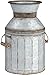 Amazon Brand - Stone & Beam Vintage Rustic Farmhouse Galvanized Metal Milk Jug Home Decor Planter Vase, Grey, 7.5