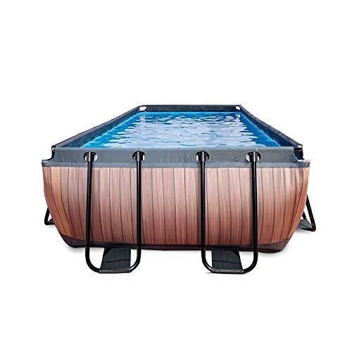 EXIT Wood Pool 400x200x100cm mit Filterpumpe - braun – Bild 4