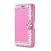 Elaco Women Iphone Case For iPhone 6/6s 4.7 inch /For iPhone 6 Plus 5.5inch/ iPhone 7 4.7inch/iPhone 7 Plus 5.5inch Wallet Card Magnetic Case Cover (Hot Pink, iPhone 6/6s 4.7inch)