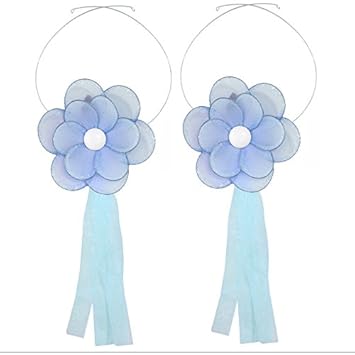 Flower Curtain Tiebacks Purple Pink Two Tone Nylon Flowers Pair