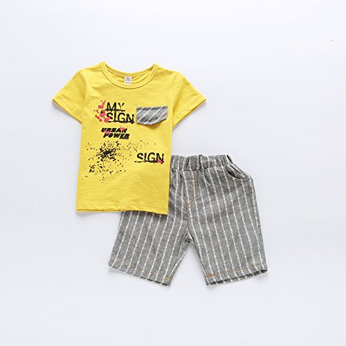 Cuteadoy Boys T Shirt and Shorts 2 Piece Outfit Set for 1 to 5 Years Olds Little Boy