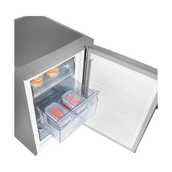 Hisense-FV105D4BC21-82-Litre-Freestanding-Under-Counter-Freezer-A-Energy-Rating-56cm-Wide-Stainless-Steel Hisense FV105D4BC21 82 Litres Freestanding Freezer, 56 × 84.5 × 57.5 cm (W×H×D), Stainless steel, Grey