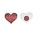 Ypser Multi Colors Nipple Cover Satin Pasties Disposable Adhesive Breast Petals(5 Pairs Heart Glitter-Red)