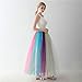 Noriviiq Women's Long Multi-Layer Tulle Rainbow Tutu Petticoat Skirt Adult Unicorn Costume A