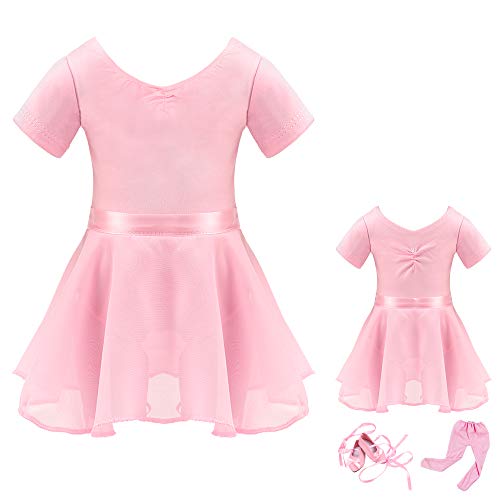 Barwa Me Doll Matching Outfits Clothes 2 PCS Ballet Ballerina Outfits Dance Dress Costume Girls (120 cm)