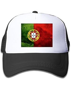 Portuguese Flag Boy & Girl Grid Baseball Caps Adjustable sunshade Hat For Children
