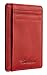 Travelambo Front Pocket Minimalist Leather Slim Wallet RFID Blocking Medium Size(crazy horse red)