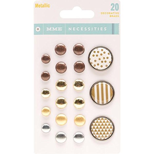 My Minds Eye Necessities Decorative Brads, Metallic