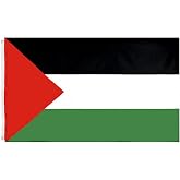 ANJOR Palestine Flag 3x5Fts - Palestinian Flags With Brass Grommets 3 X 5 Ft