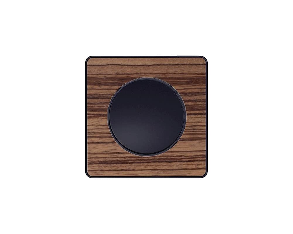 Schneider Electric S540802P4 Odace Touch Single Finishing Plate, 1 Hole, Clip, Zebra Wood, Odace Touch Anthracite Border Zebrano Wood Plate with Anthracite Trim 1 Hole